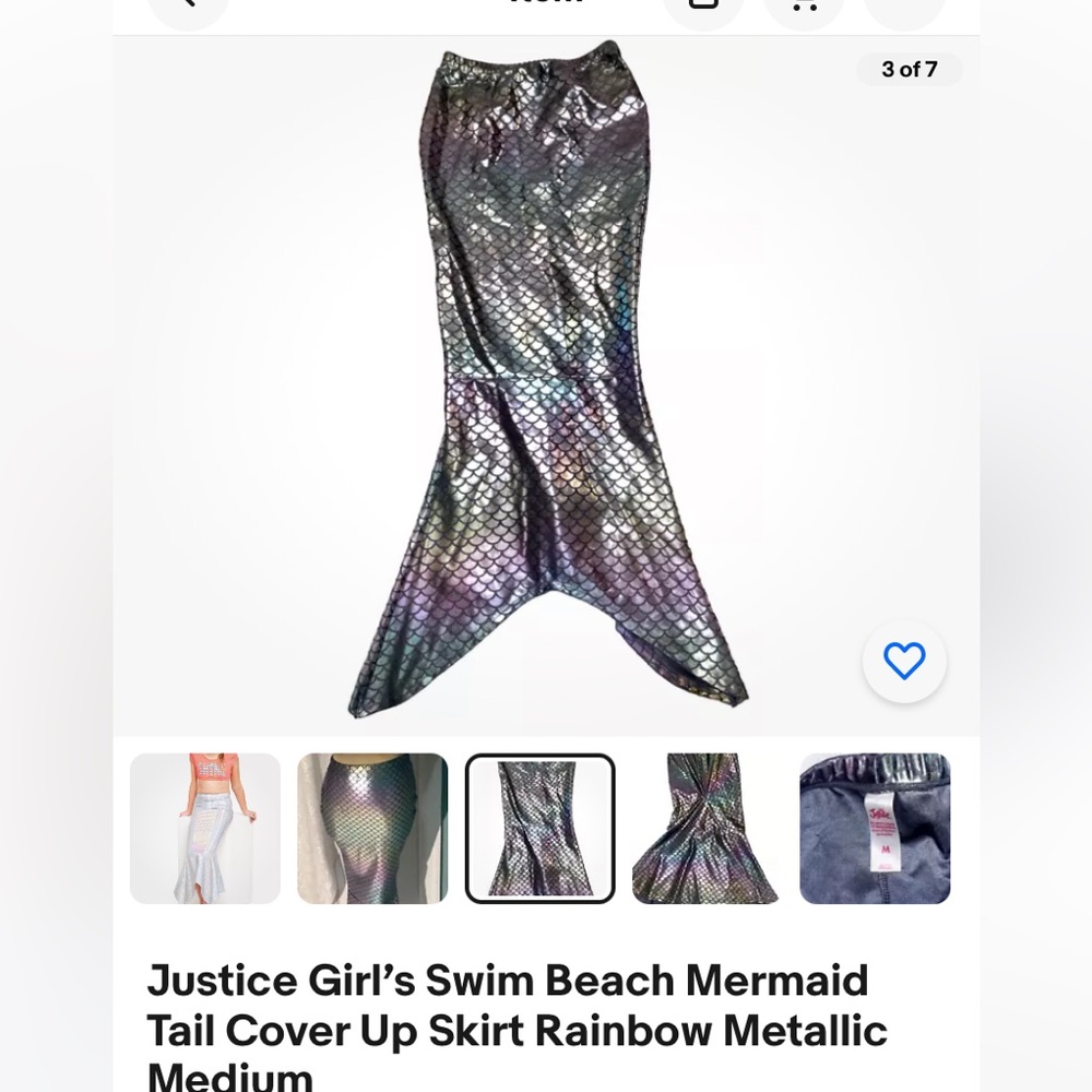 Justice girls mermaid skirt. Lg